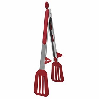 Kitchen Tongs for Cooking Stainless Steel Tongs with Stands Silicone Tip 12"