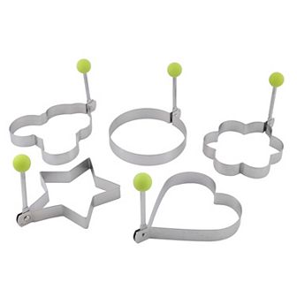 Kitchen Stainless Steel Pancake Mould Fried Egg Mold Ring 5 in 1