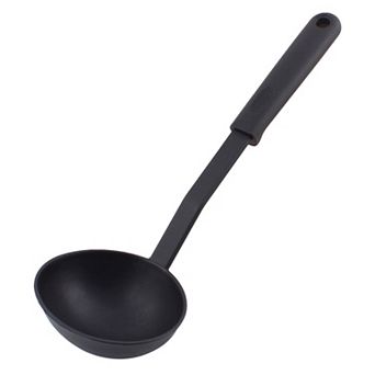 Household Kitchenware Tableware Plastic Soup Sauce Ladle Spoon Hanging Black