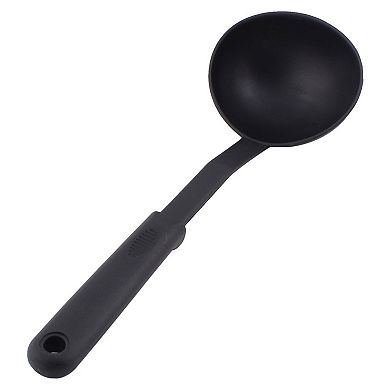 Household Kitchenware Tableware Plastic Soup Sauce Ladle Spoon Hanging Black