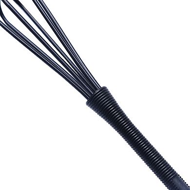 Home Cake Shop Kitchenware Plastic Nonslip Handle Egg Beater Whisk 2 Pcs Black