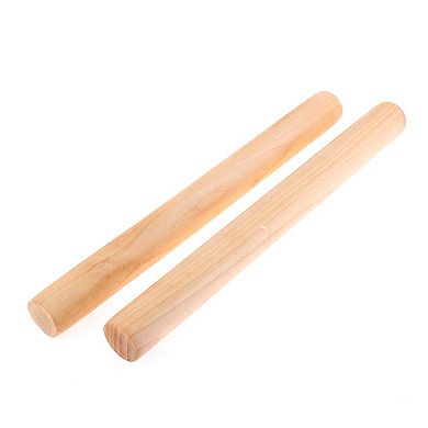 Kitchen Flour Food Pastry Noodles Making Tool Wood Rolling Pin Rod 2pcs Wood Color