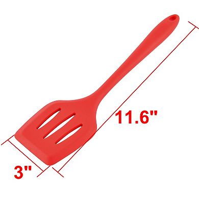 Silicone Slotted Design Non-stick Pancake Turner Spatula Cooking Tool Red
