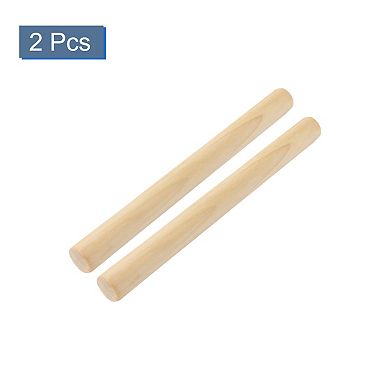 Baking Pastry Pizza Pasta Dough Roller Hand Rolling Pin Beige 11" Length 2 Pcs Beige