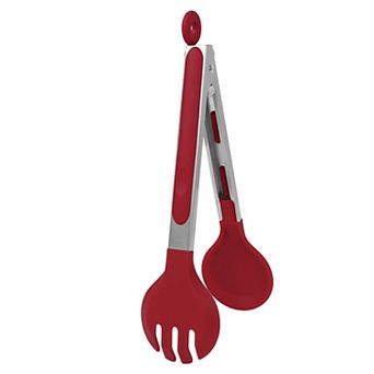 Kitchen Tongs for Cooking Stainless Steel Tongs Silicone Round Head Salad 9"