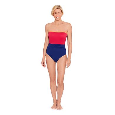 Women’s Bal Harbour Shirred Pique Bandeaukini One-Piece