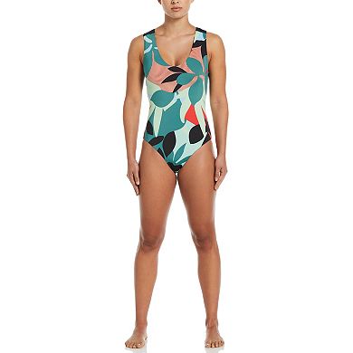 Women's Nike Jungle Floral Keyhole Back One-Piece Swimsuit