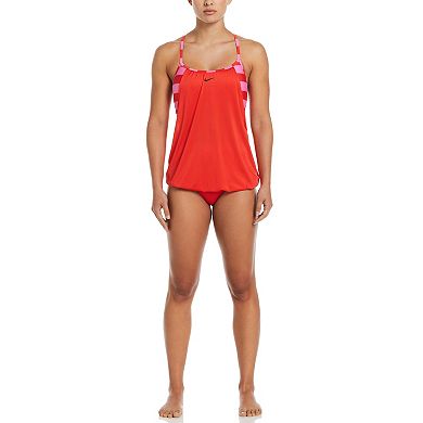 Women's Nike Statement Stripe Layered Tankini Swim Top