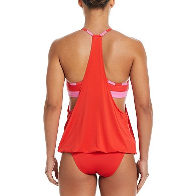 Women's Nike Statement Stripe Layered Tankini Swim Top
