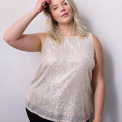 Plus Size LC Lauren Conrad Sequin Tank