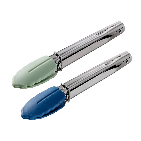 Food Network™ 2-pc. Stainless Steel Locking Mini Tongs - Green