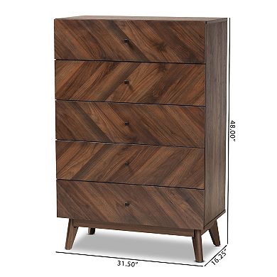 Baxton Studio Hartman 5-Drawer Chest