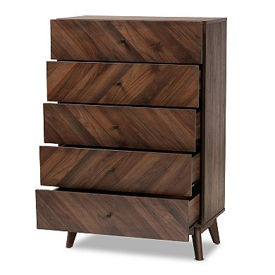 Baxton Studio Hartman 5-Drawer Chest