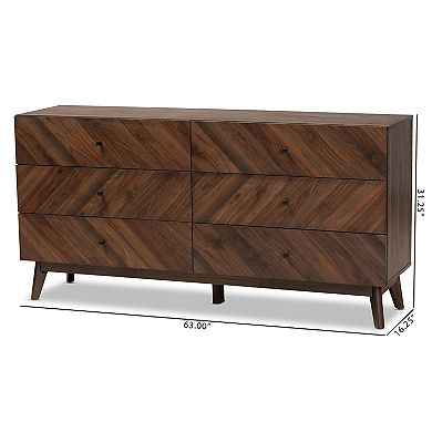 Baxton Studio Hartman 6-Drawer Dresser