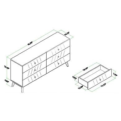 Baxton Studio Hartman 6-Drawer Dresser