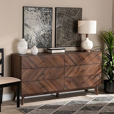 Baxton Studio Hartman 6-Drawer Dresser
