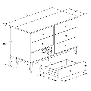 Baxton Studio Landis 6-Drawer Dresser