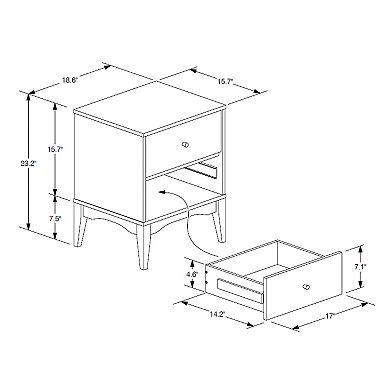 Baxton Studio Landis Nightstand