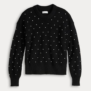 Women's Nine West Shiny Crewneck Sweater