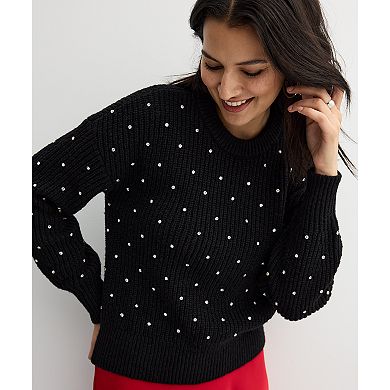 Women's Nine West Shiny Crewneck Sweater