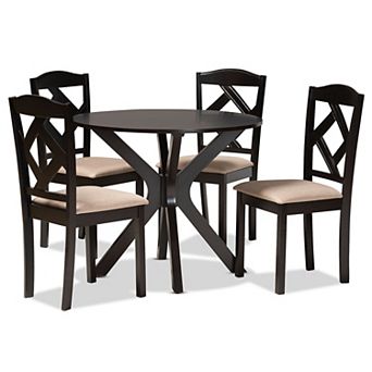 Baxton Studio Carlin Dining Table & Chairs 5 pc Set