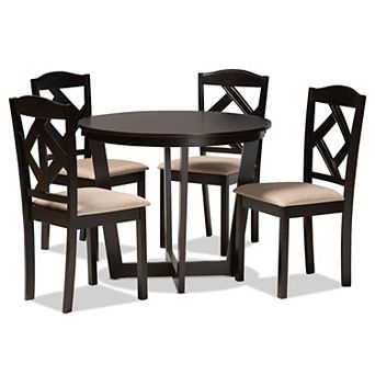 Baxton Studio Morigan Dining Table & Chairs 5 pc Set