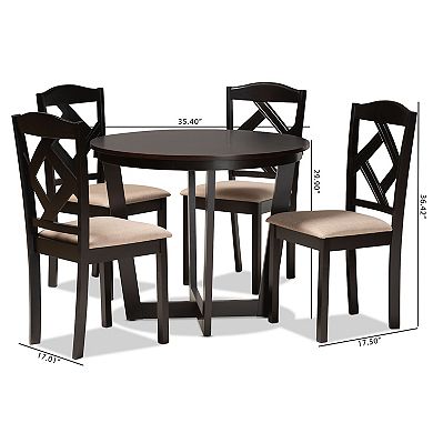 Baxton Studio Morigan Dining Table & Chairs 5-piece Set