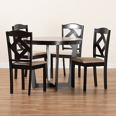 Baxton Studio Morigan Dining Table & Chairs 5-piece Set