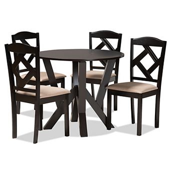 Baxton Studio Riona Dining Table & Chairs 5 pc Set