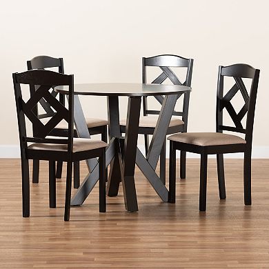 Baxton Studio Riona Dining Table & Chairs 5-piece Set