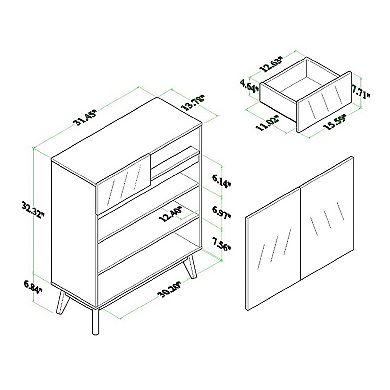 Baxton Studio Hartman Shoe Cabinet