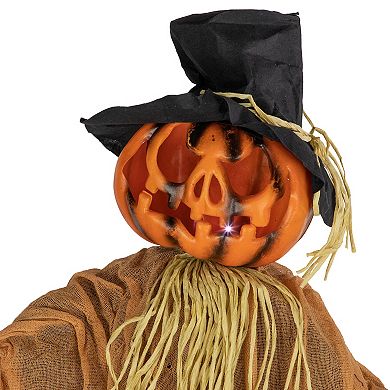 Northlight 6' Animated Jack-O'-Lantern Scarecrow Halloween Decoration