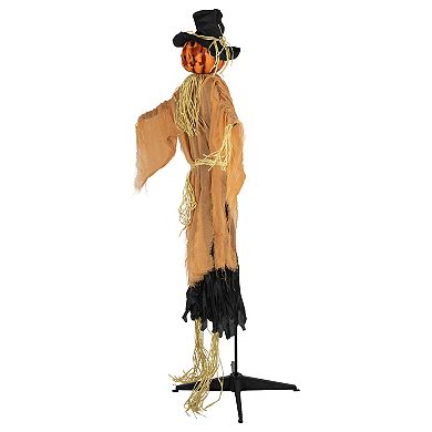 Northlight 6' Animated Jack-O'-Lantern Scarecrow Halloween Decoration