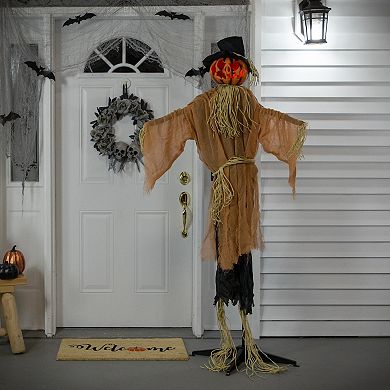 Northlight 6' Animated Jack-O'-Lantern Scarecrow Halloween Decoration