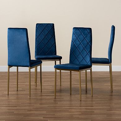 Baxton Studio Blaise Velvet Dining Chair 4-Piece Set