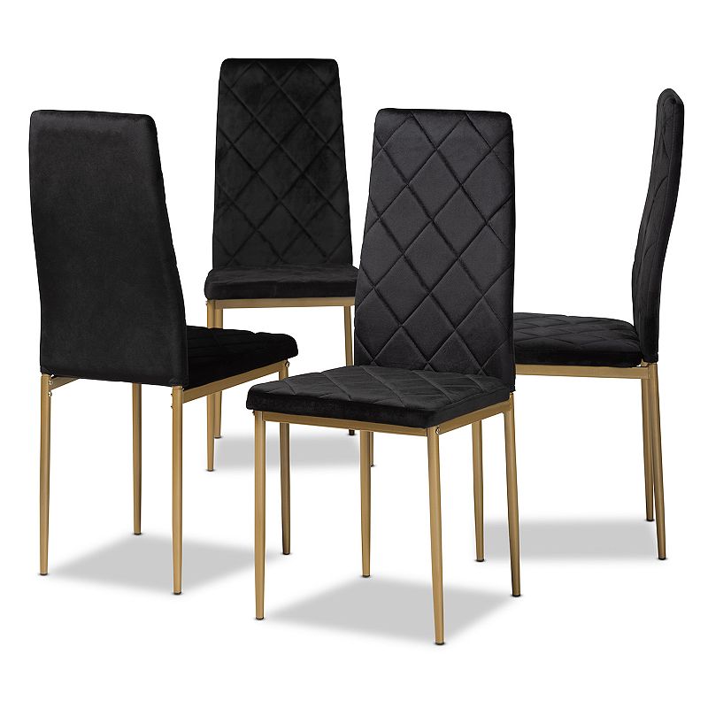 55895851 Baxton Studio Blaise Velvet Dining Chair 4-Piece S sku 55895851