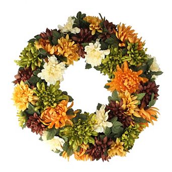 Northlight Autumn Artificial Chrysanthemum Thanksgiving Wreath