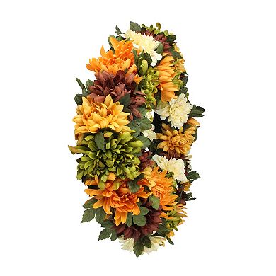 Northlight Autumn Artificial Chrysanthemum Thanksgiving Wreath
