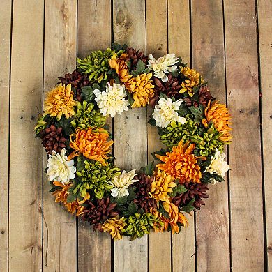 Northlight Autumn Artificial Chrysanthemum Thanksgiving Wreath