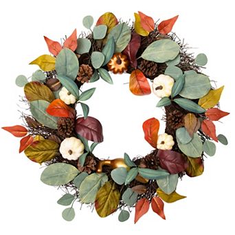 Northlight Artificial Pumpkin Pinecone Harvest Wreath