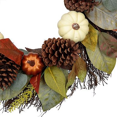 Northlight Artificial Pumpkin Pinecone Harvest Wreath