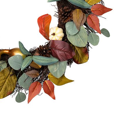 Northlight Artificial Pumpkin Pinecone Harvest Wreath