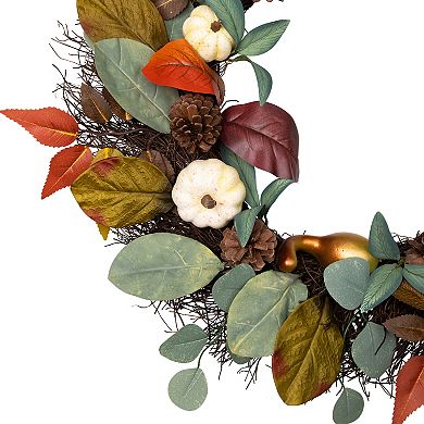Northlight Artificial Pumpkin Pinecone Harvest Wreath