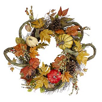 Northlight Artificial Sunflower Pumpkin Harvest Wreath