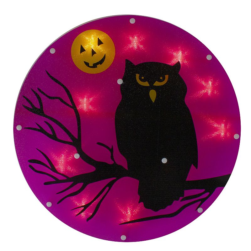 Lighted Owl Halloween Window Silhouette, 13.75"