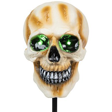 Northlight Light-Up Spooky Skeleton Head Halloween Pathway Garden Stake 3-piece Set