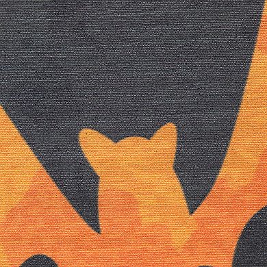 Northlight 15.75" Framed Halloween Wall Decor with Orange Bat Silhouettes