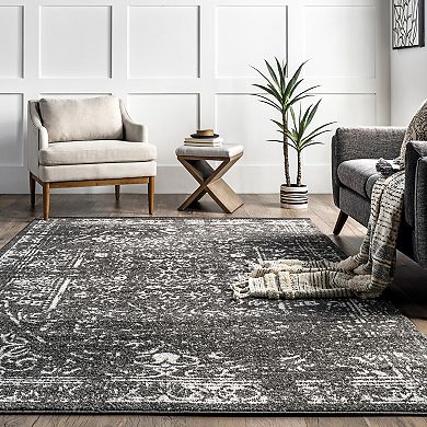 nuLOOM Arlena Distressed Medallion Area Rug