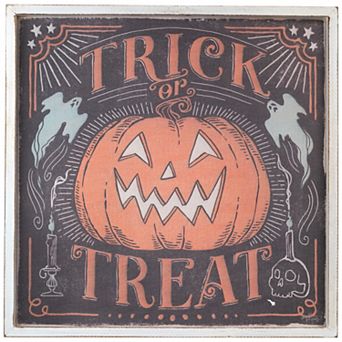 Northlight 18.75" Trick or Treat Jack O Lantern Halloween Wall Sign