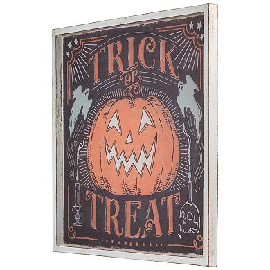 Northlight 18.75" Trick or Treat Jack O Lantern Halloween Wall Sign